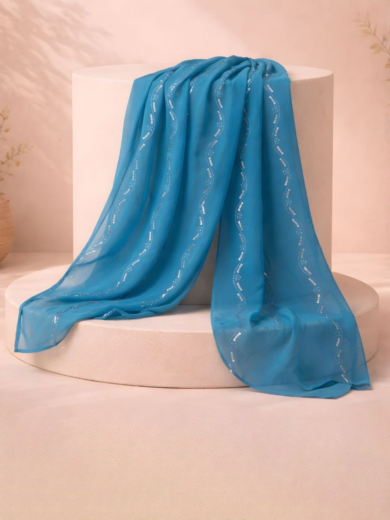 Azure Wave Sequin Stole