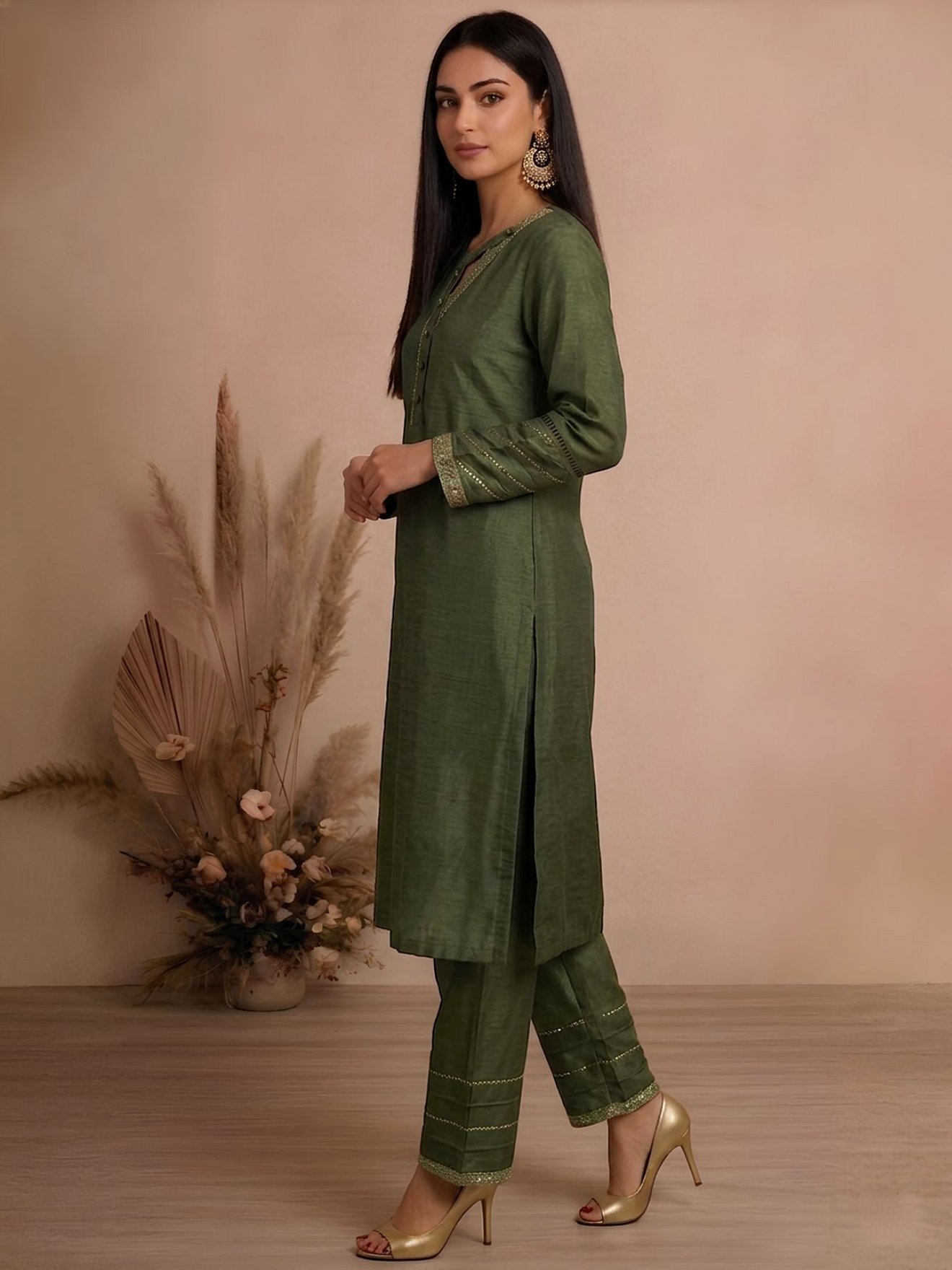 Olive Vanya Kurta Set