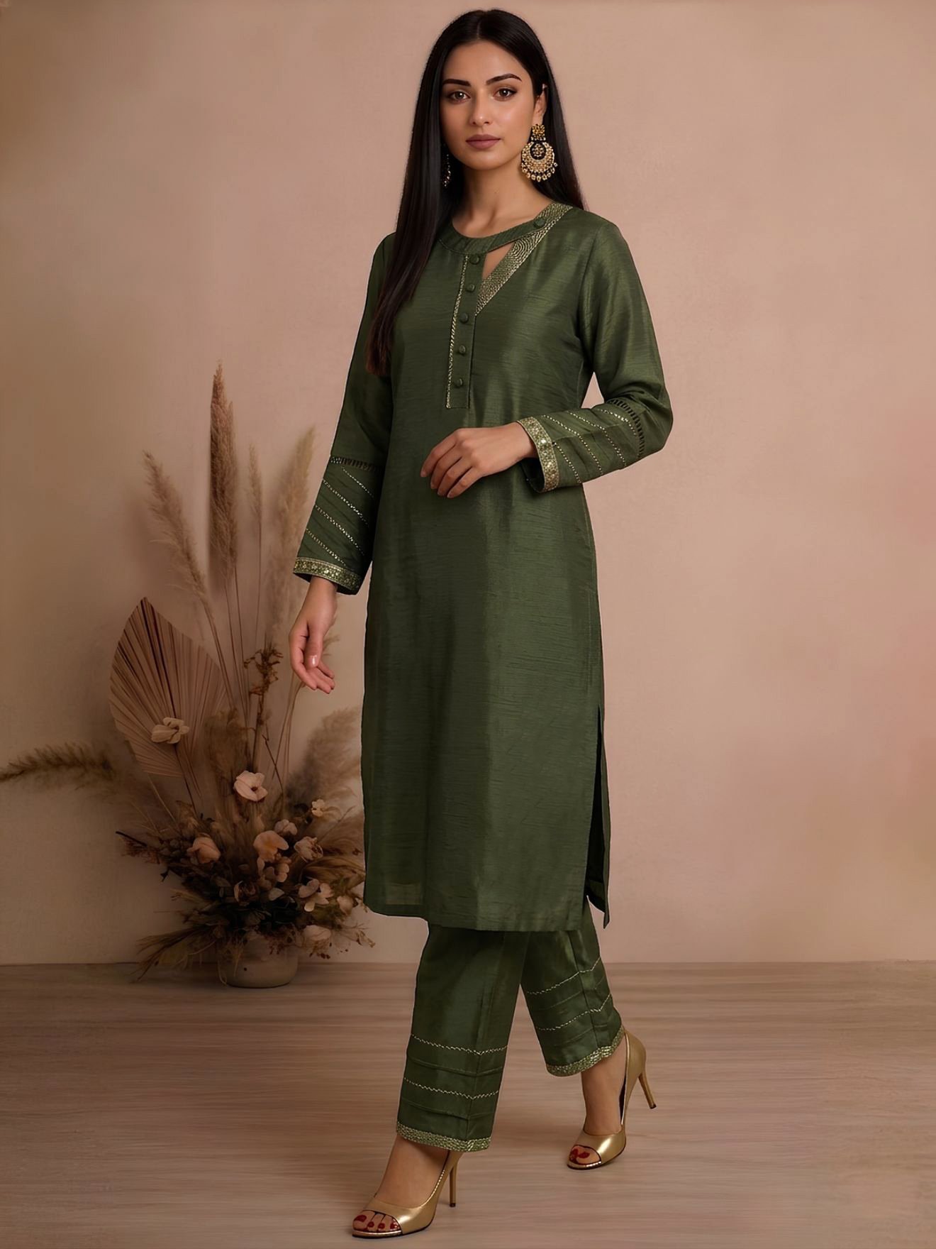 Olive Vanya Kurta Set