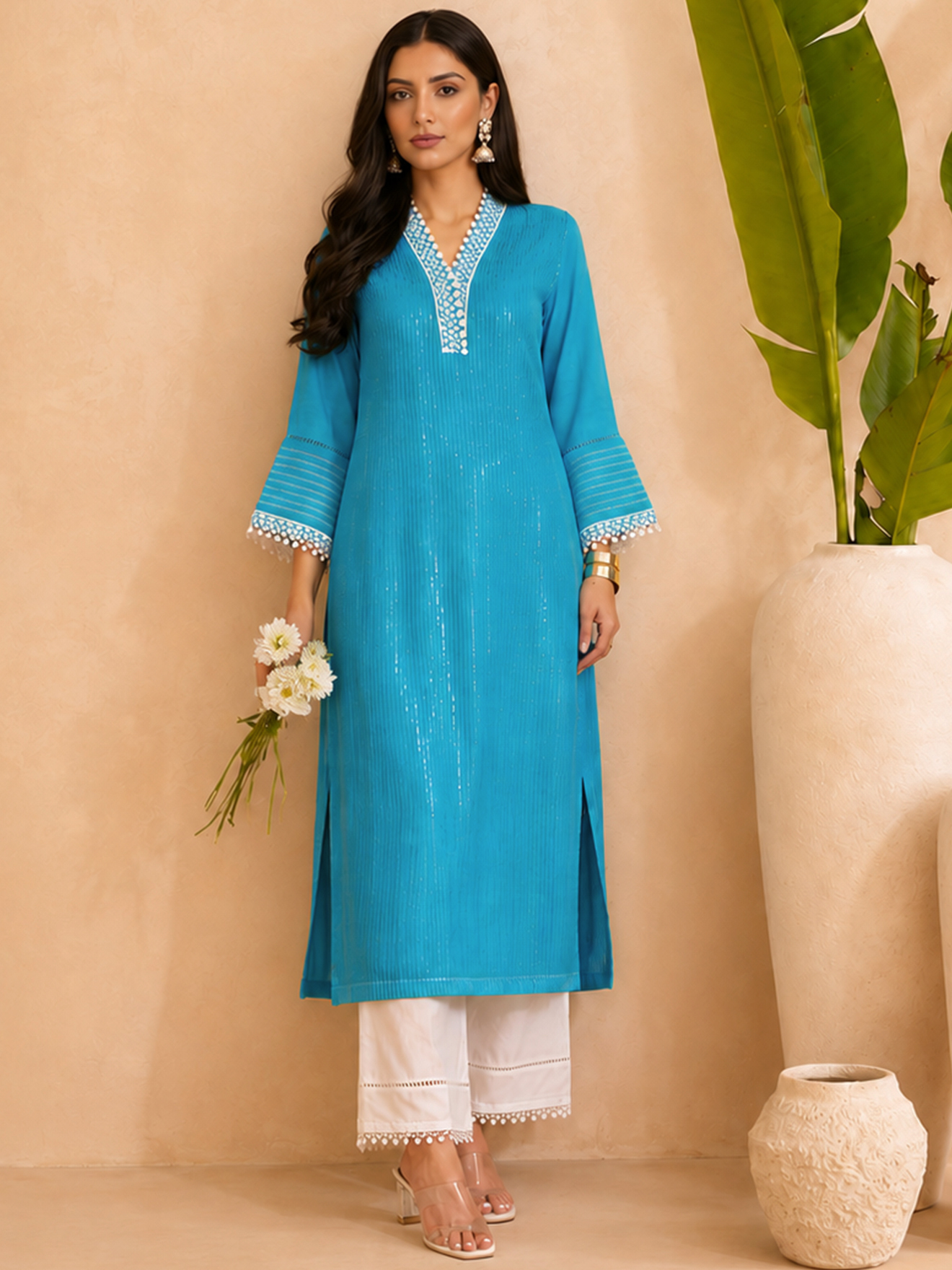 Aqua Sitara Kurta Set